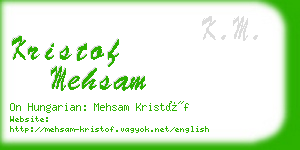 kristof mehsam business card